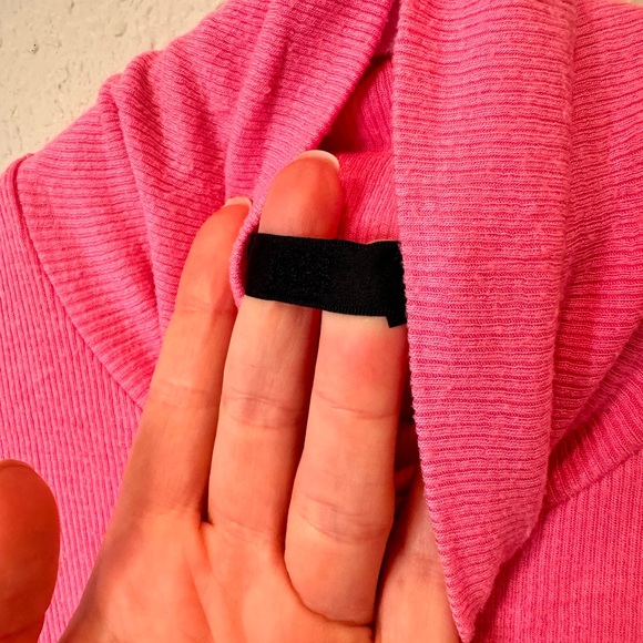 $395 ATM Long Sleeve Turtleneck Mini Dress pink ribbed sweater bodycon - Picture 9 of 9